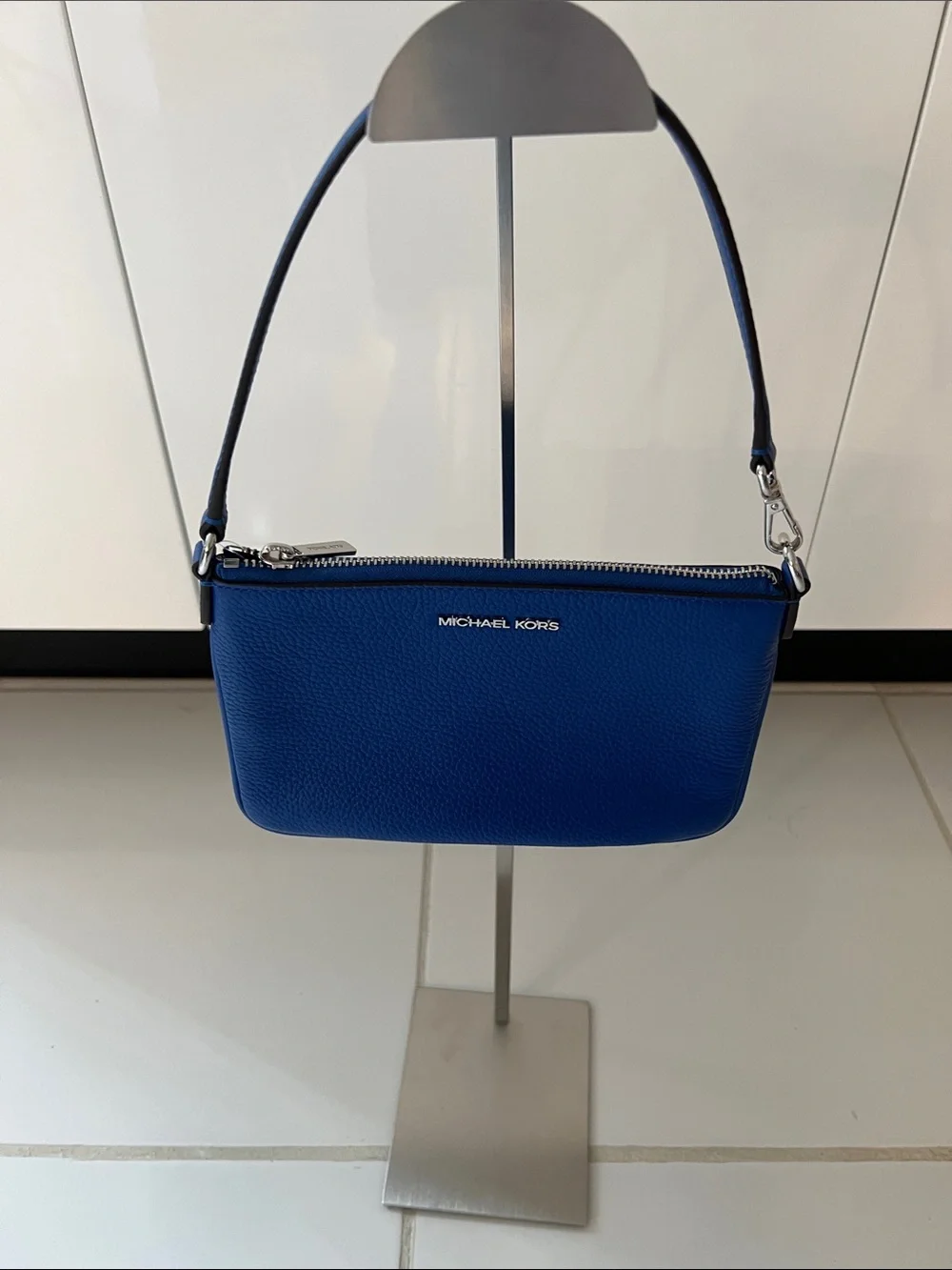 Michael Michael Kors NWT Jet Set Travel Galaxy Blue Leather Pouch Wristlet